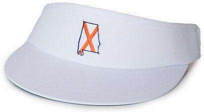 AL Auburn Golf Visor in White by State Traditions - Country Club Prep