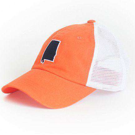 Alabama Auburn Gameday Trucker Hat in Orange by State Traditions - Country Club Prep