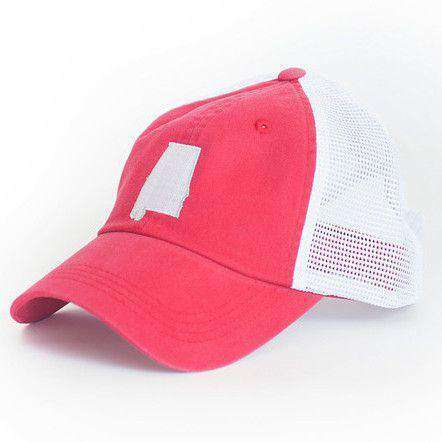 Alabama Tuscaloosa Gameday Trucker Hat in Crimson by State Traditions - Country Club Prep