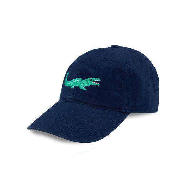 Alligator Needlepoint Hat in Navy by Smathers & Branson - Country Club Prep