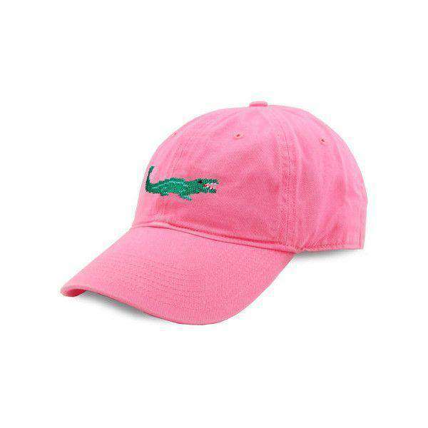 Alligator Needlepoint Hat in Pink by Smathers & Branson - Country Club Prep
