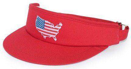 America Golf Visor in Red by State Traditions - Country Club Prep