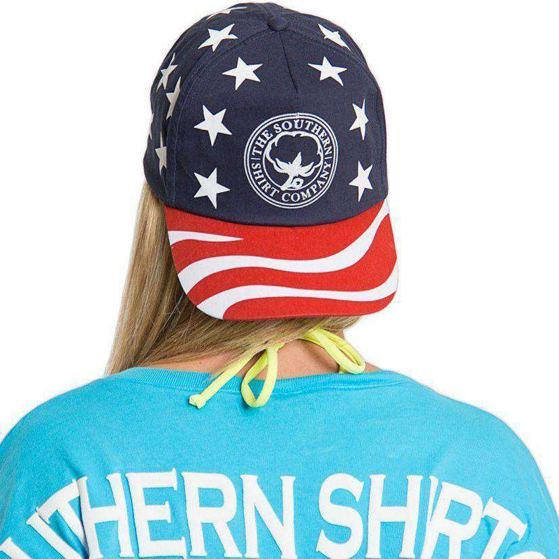 America Snapback Hat in Red, White & Blue by The Southern Shirt Co. - Country Club Prep
