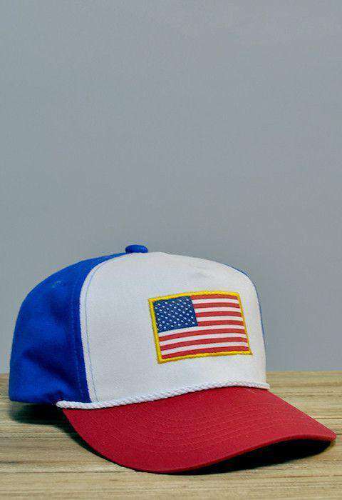 American Flag Gold Border Rope Hat in Red, White and Blue by Rowdy Gentleman - Country Club Prep