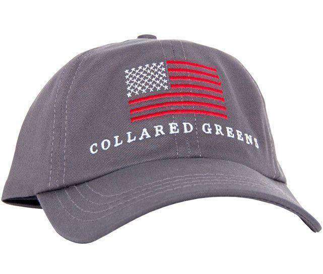 American Flag Hat in Slate Grey by Collared Greens - Country Club Prep