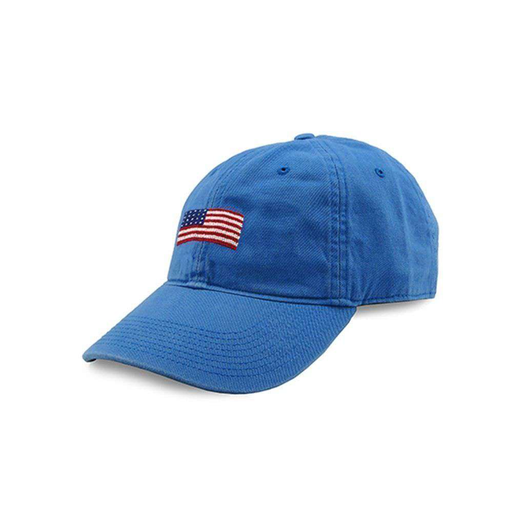 American Flag Needlepoint Hat in Royal by Smathers & Branson - Country Club Prep
