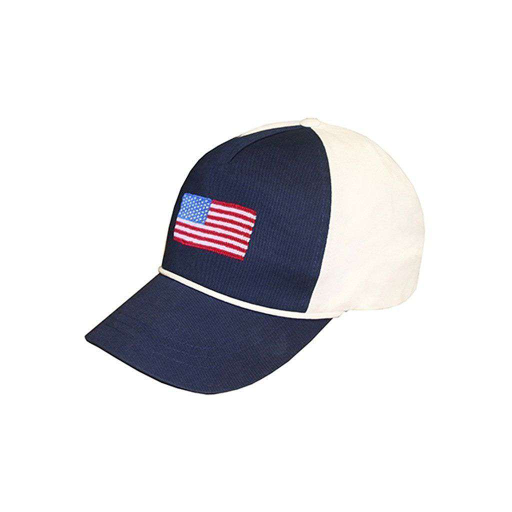 Flag Rope Hat Smathers & Branson American Flag Rope Snapback Needlepoint Hat in Navy ...