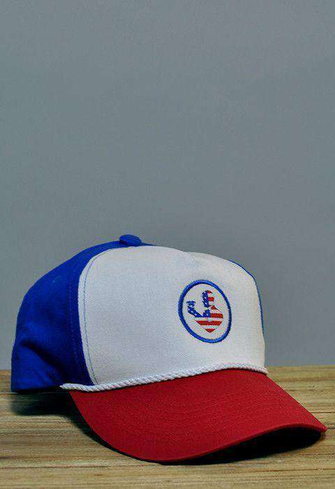American Flag Toasting Man Rope Hat in Red, White and Blue by Rowdy Gentleman - Country Club Prep