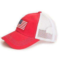 American Flag Trucker Hat in Red by State Traditions - Country Club Prep