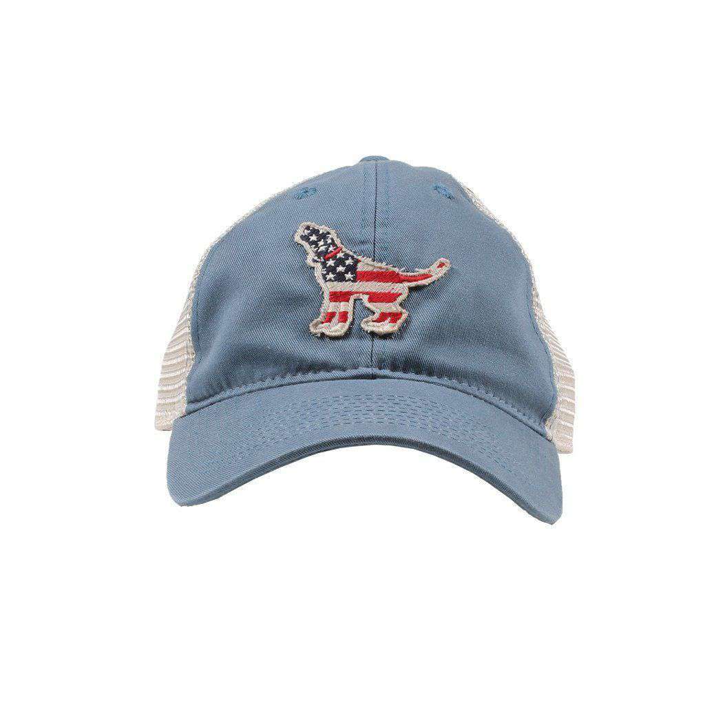 American Hound Trucker Hat in Lake Blue by Southern Fried Cotton - Country Club Prep