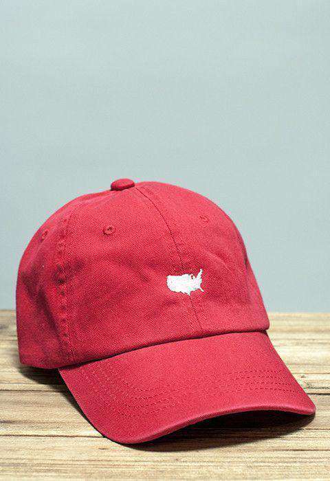 American Silhouette Golf Hat in Red and White by Rowdy Gentleman - Country Club Prep