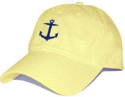 Anchor Needlepoint Hat in Butter Yellow by Smathers & Branson - Country Club Prep