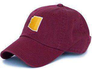 Arizona Tempe Gameday Hat in Maroon by State Traditions - Country Club Prep