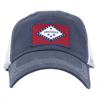 Arkansas Flag Trucker Hat in Navy by State Traditions - Country Club Prep