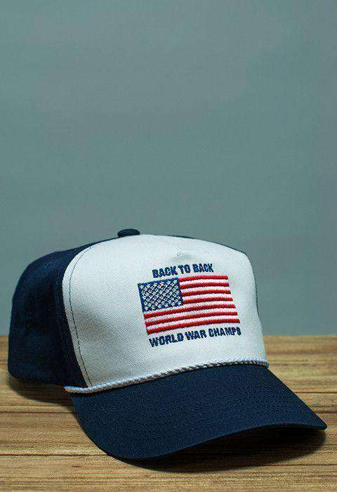 Back to Back World War Champs Rope Hat in Navy and White by Rowdy Gentleman - Country Club Prep