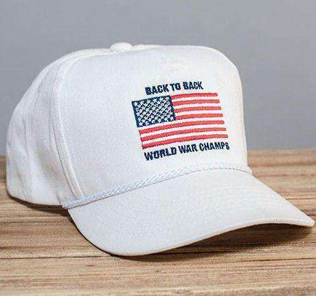 Back to Back World War Champs Rope Hat in White by Rowdy Gentleman - Country Club Prep