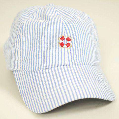 Baseball Cap in Blue Seersucker by Castaway Clothing - Country Club Prep