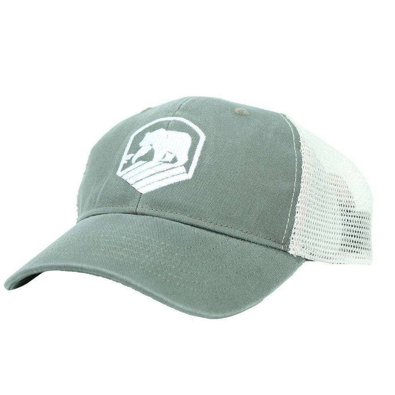 Bear Crest Activewear Trucker Hat in Olive by The Normal Brand - Country Club Prep