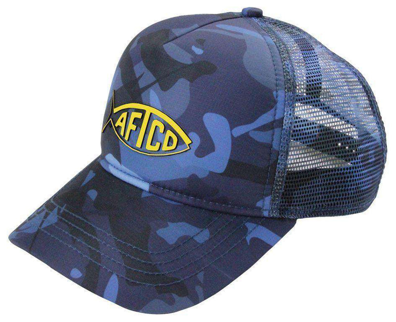 Blue Camo Trucker Hat by AFTCO - Country Club Prep
