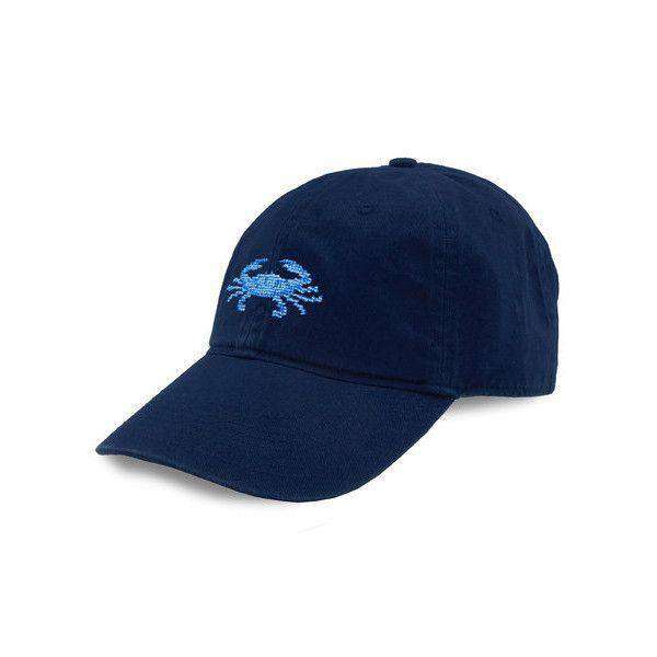 Blue Crab Needlepoint Hat in Navy by Smathers & Branson - Country Club Prep