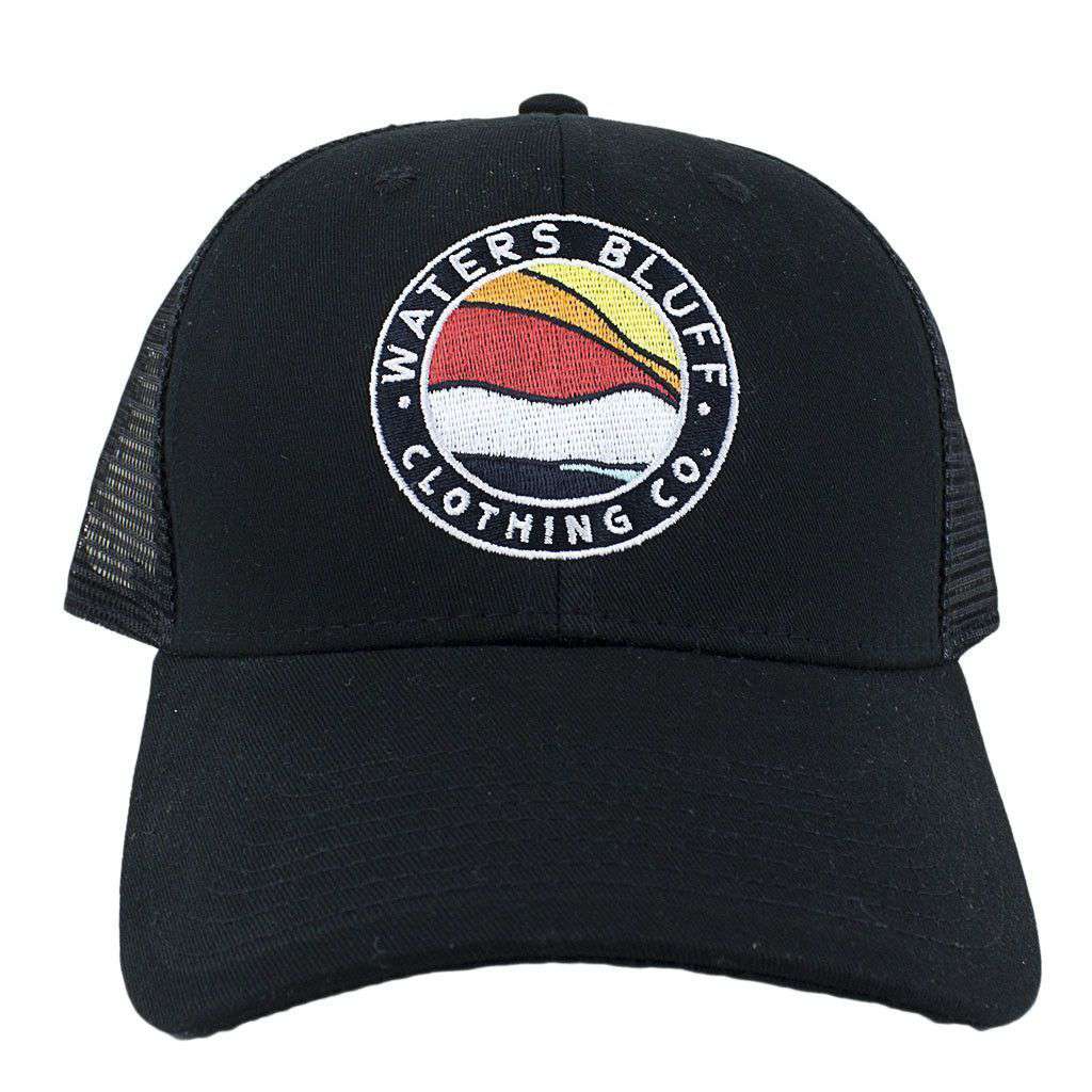 Bluff Horizon Trucker Hat in Black by Waters Bluff - Country Club Prep