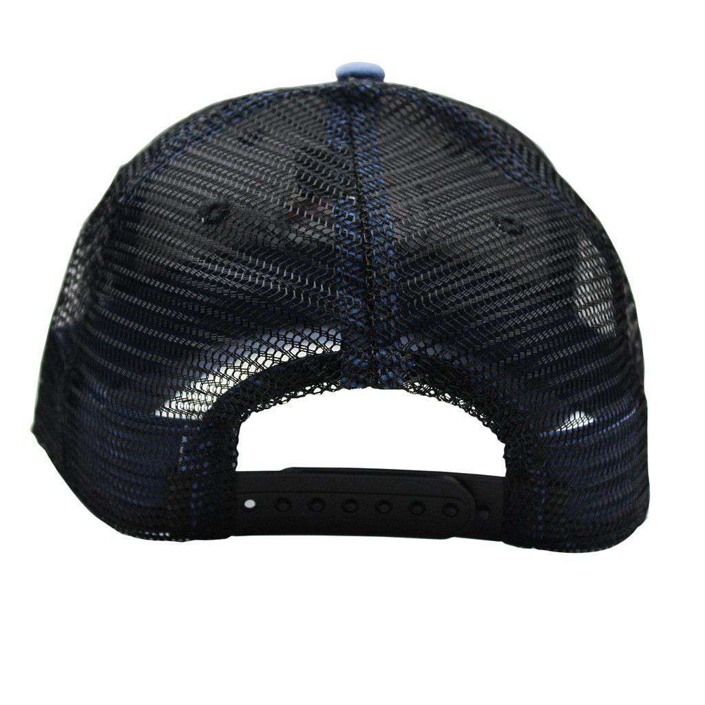 Bluff Horizon Trucker Hat in Slate Blue & Black by Waters Bluff - Country Club Prep