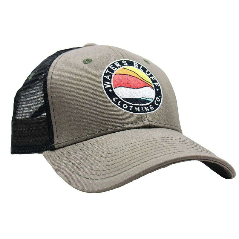 Bluff Horizon Trucker Hat in Surplus Green & Black by Waters Bluff - Country Club Prep