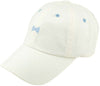 Bowtie Hat in White with Baby Blue by Frat Collection - Country Club Prep