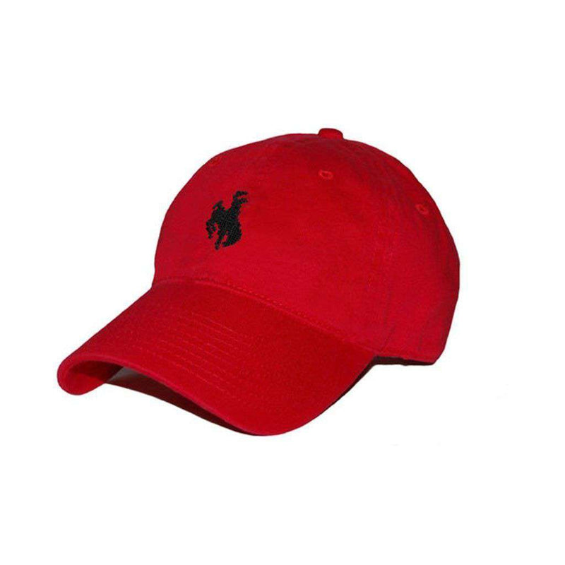 Bronco Needlepoint Hat in Red by Smathers & Branson - Country Club Prep