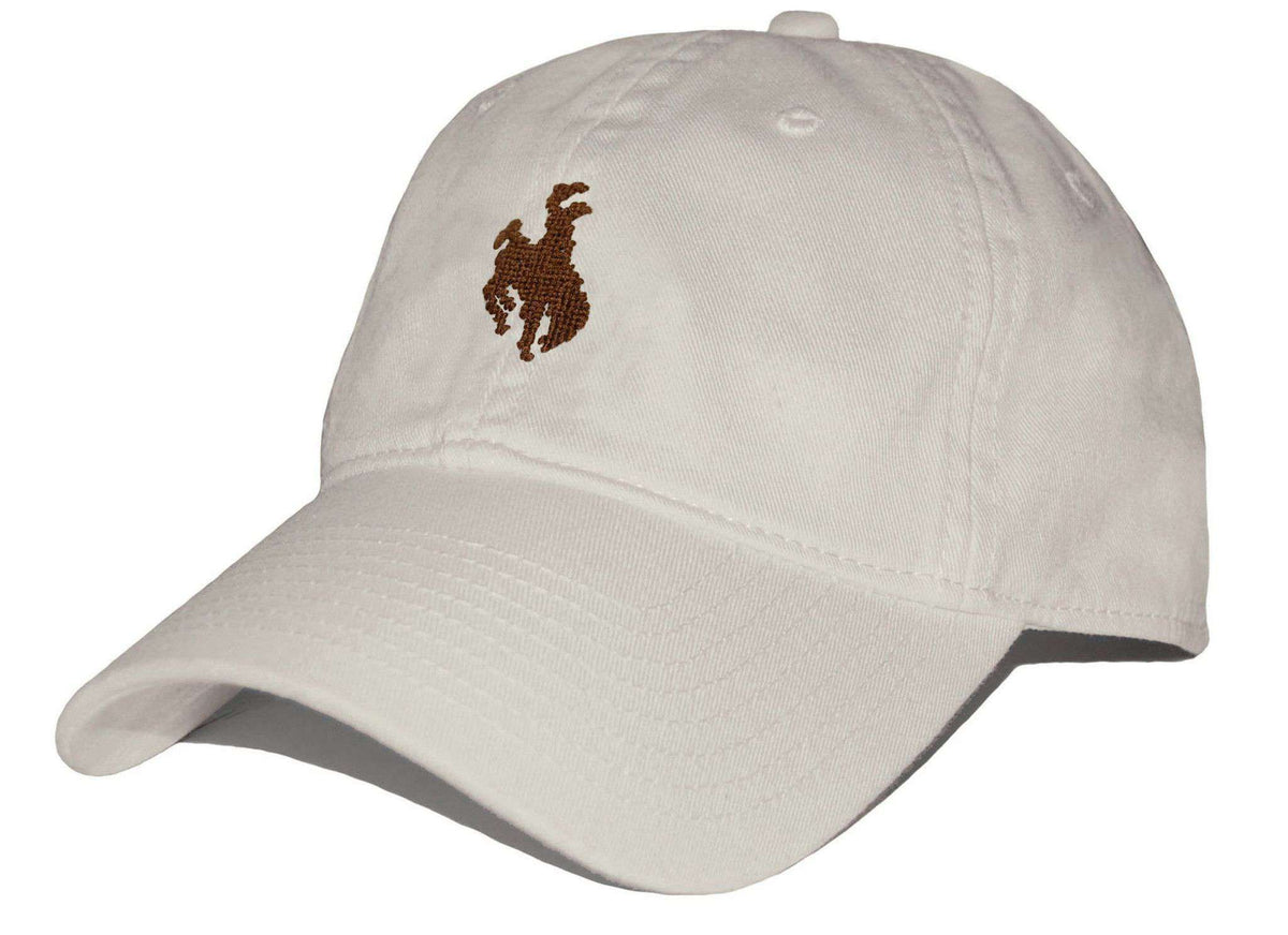 Bucking Bronco Needlepoint Hat in Stone by Smathers & Branson - Country Club Prep