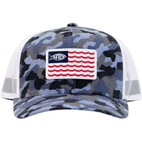 Canton Trucker Hat in Blue Camo by AFTCO - Country Club Prep