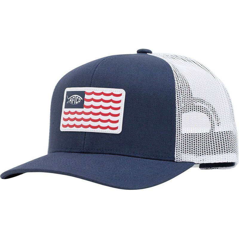 Canton Trucker Hat in Navy by AFTCO - Country Club Prep