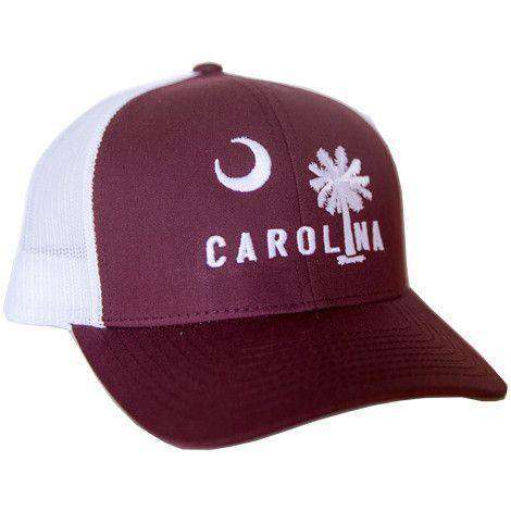 Carolina Mesh Back Hat in Gameday Garnet w/ White by Classic Carolinas - Country Club Prep