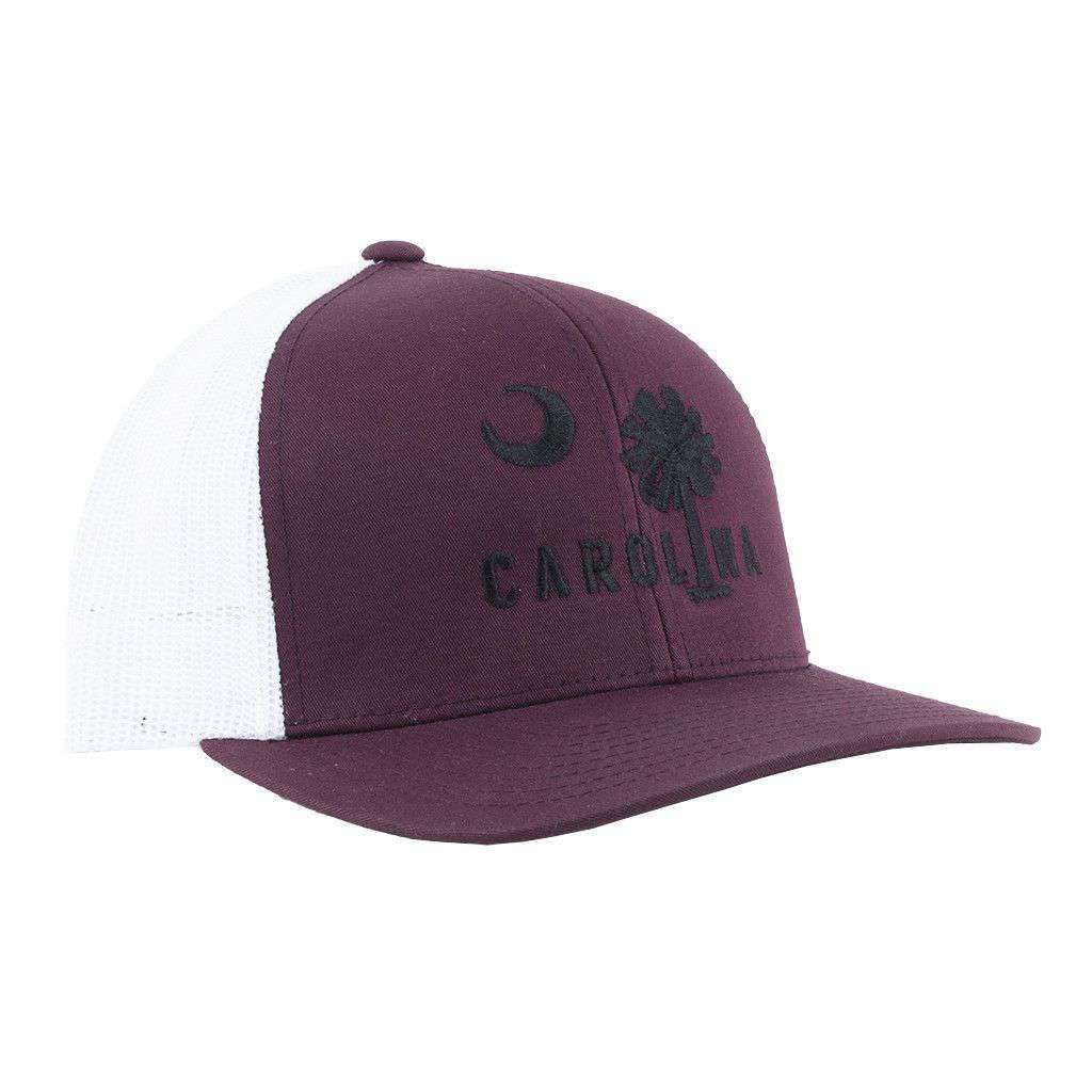 Carolina Mesh Back Hat in Garnet with Black by Classic Carolinas - Country Club Prep