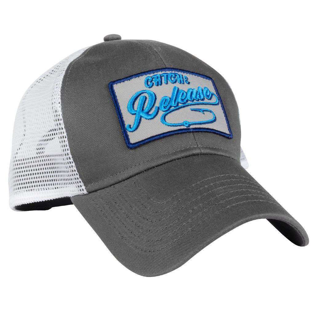 Catch & Release Meshback Hat in Grey by Rowdy Gentleman - Country Club Prep