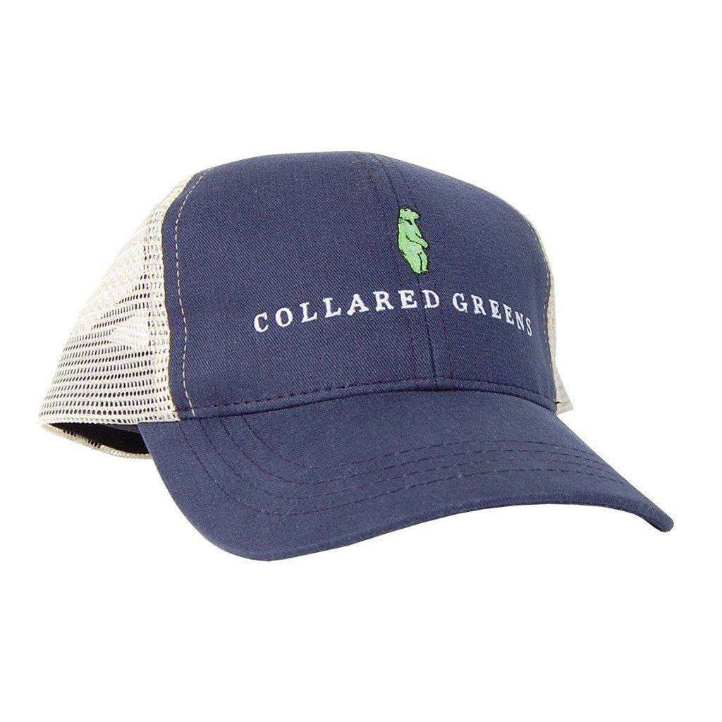 CG Trucker Hat in Navy/Khaki by Collared Greens - Country Club Prep