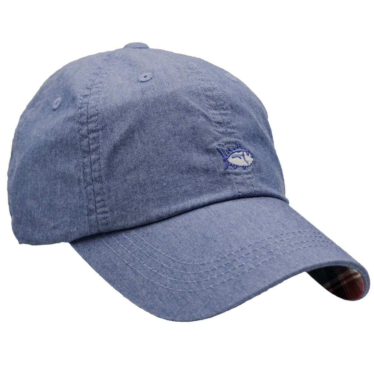 Chambray Madras Skipjack Hat in Blue by Southern Tide - Country Club Prep