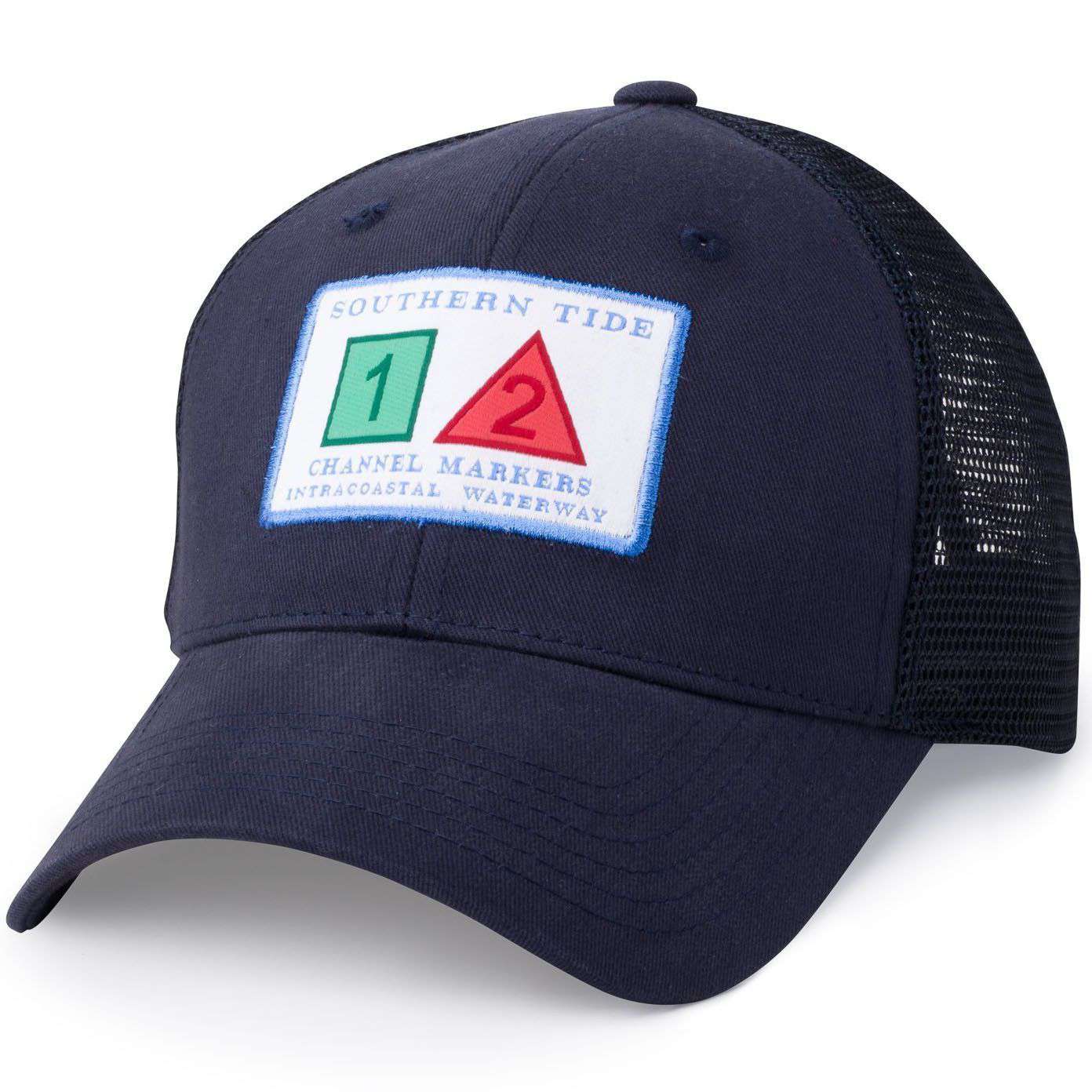 Channel Marker Trucker Hat in Navy by Southern Tide - Country Club Prep