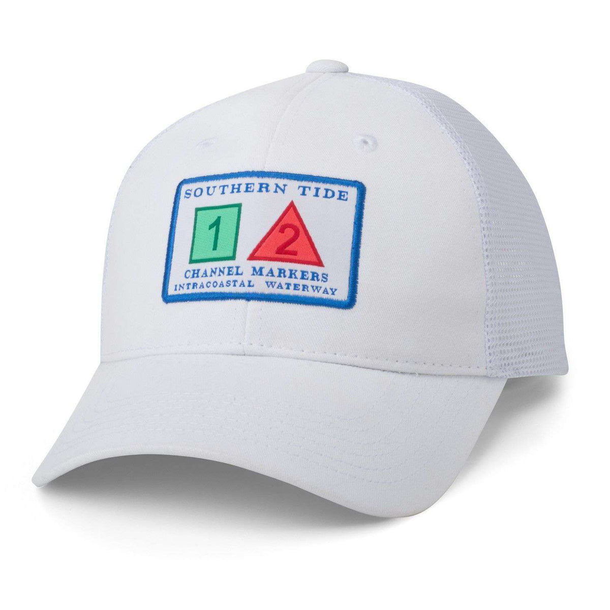 Channel Marker Trucker Hat in White by Southern Tide - Country Club Prep