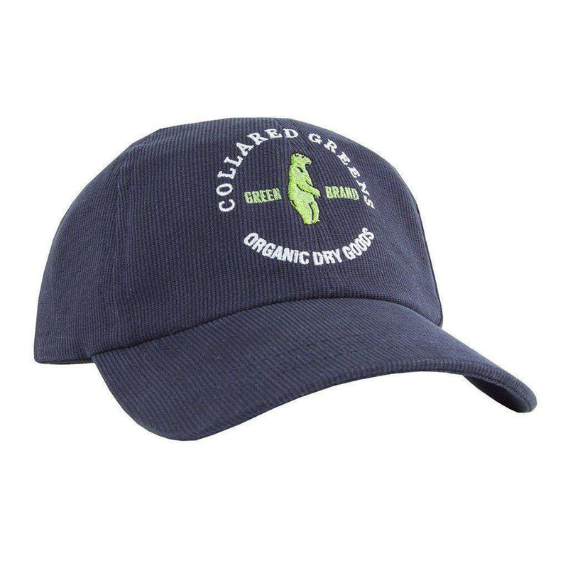 Circle Logo Corduroy Hat in Navy by Collared Greens - Country Club Prep