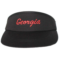 Classic Georgia Script Visor in Black by Peach State Pride - Country Club Prep