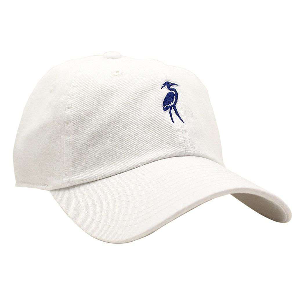 Classic Heron Twill Hat in White by Waters Bluff - Country Club Prep
