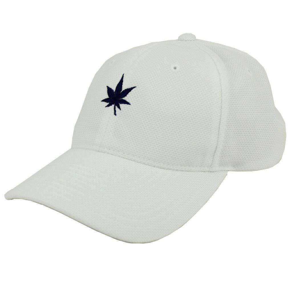 Classic Performance Leaf Logo Baseball Hat in White by Boast - Country Club Prep