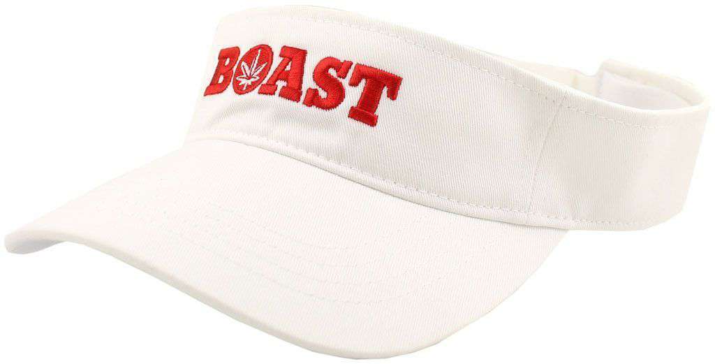 Classic Twill Boast Logo Visor in White by Boast - Country Club Prep