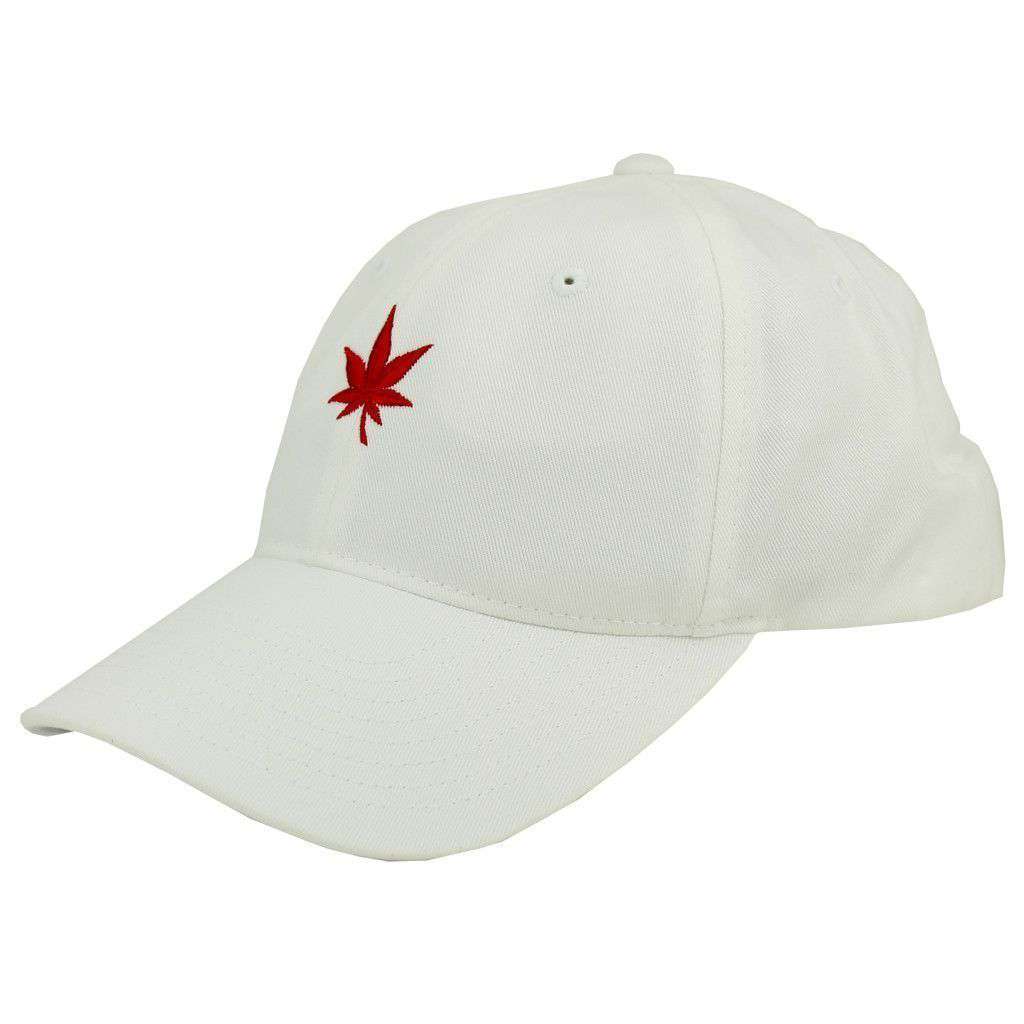 Classic Twill Leaf Logo Baseball Hat in White by Boast - Country Club Prep