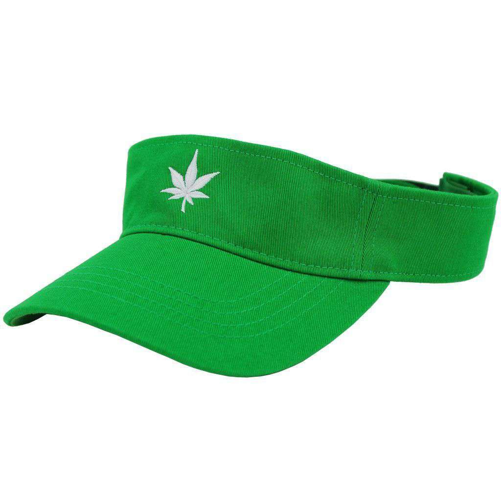 Classic Twill Leaf Logo Visor in Green by Boast - Country Club Prep