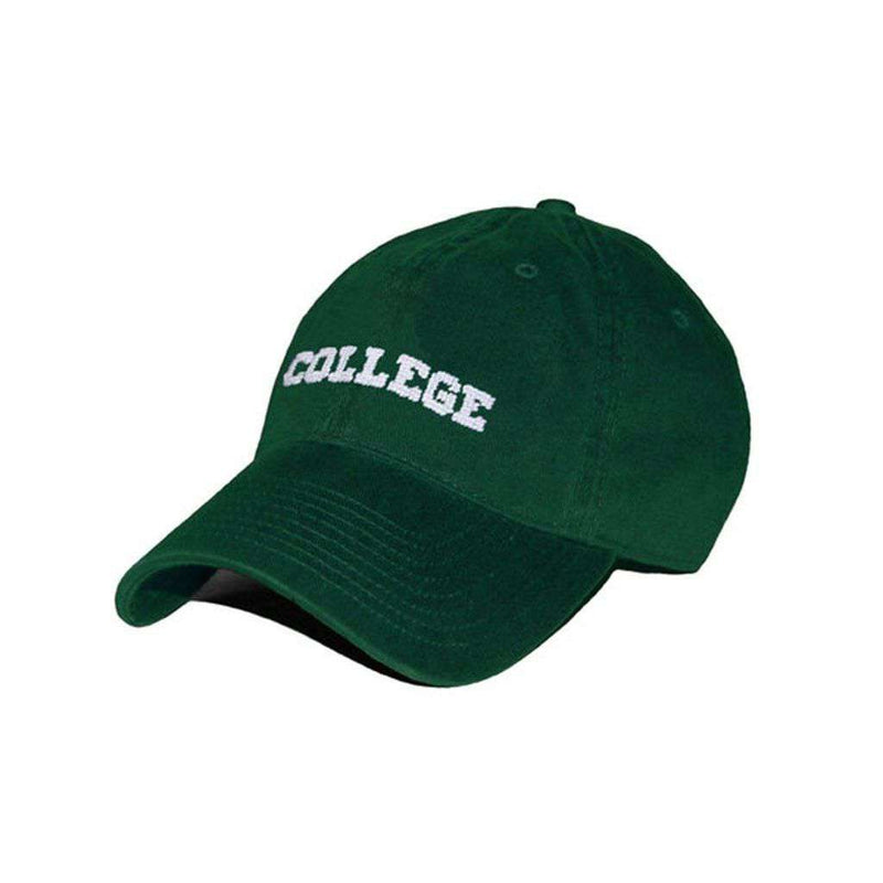 College Needlepoint Hat in Hunter Green by Smathers & Branson - Country Club Prep