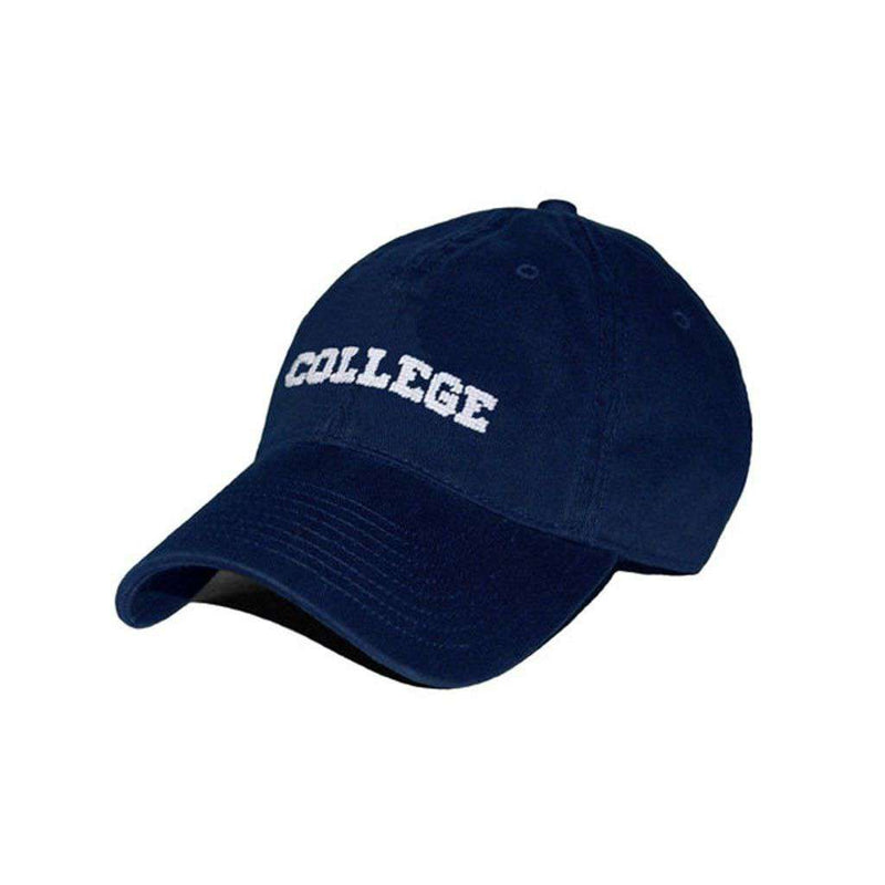 College Needlepoint Hat in Navy by Smathers & Branson - Country Club Prep