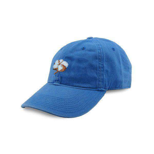 Cotton Boll Needlepoint Hat in Royal by Smathers & Branson - Country Club Prep