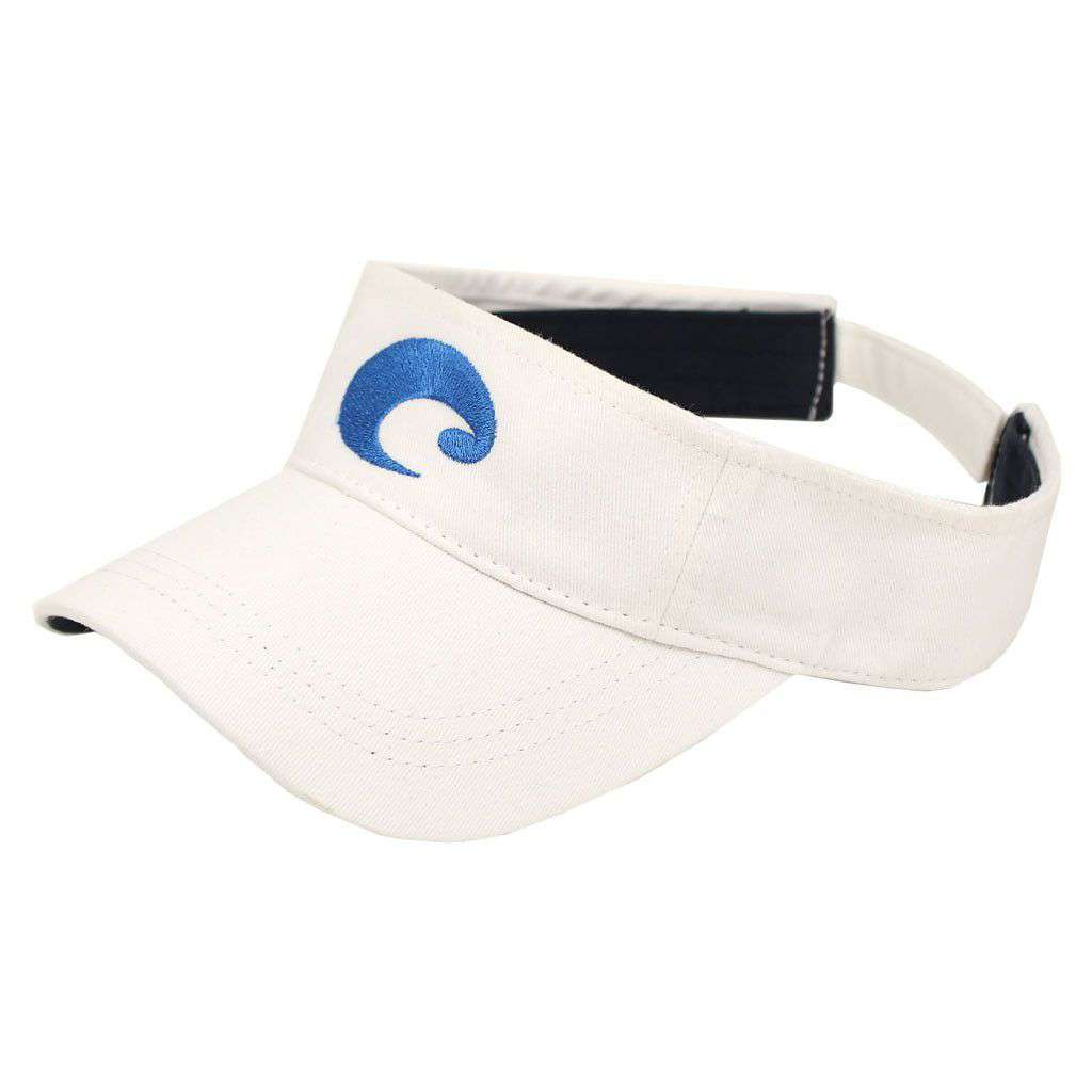 Cotton Visor in White by Costa Del Mar - Country Club Prep